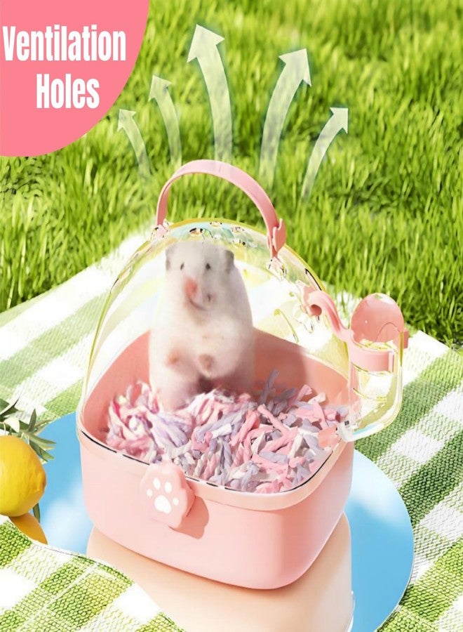Acshio Hamster Carrier Cage, Portable Small Animal Carrier Cage with Water Bottle, Guinea Pig Outgoing Cage Hamster Travel Carry Case for Small Pets, Gerbils, Chinchillas, Dwarf Hamster - Image 5